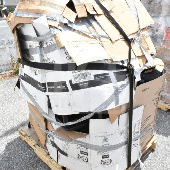 Pallet with 12 brand new scratch and dent items, including chairs, in original packaging. Boxes show signs of wear.