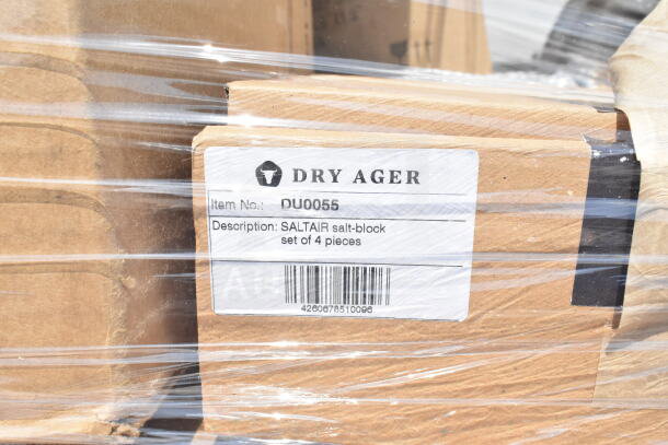22 items brand new scratch and dent. Includes Dry Ager SALTAIR salt-block set of 4, item DU0055. Multiple items enclosed.