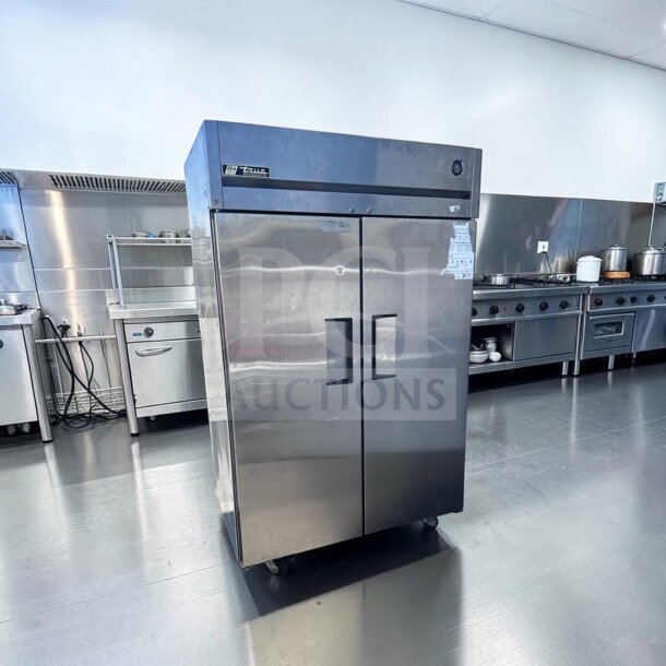 True TG2R-2S Spec Series two-section refrigerator, 56 Cu. Ft., stainless steel, top-tier condition, UL/NSF listed.