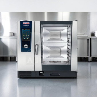 Rational iCombi Pro LM100EG.AX combi oven, 6 pan capacity, half-size, natural gas, top-tier condition, fully tested.