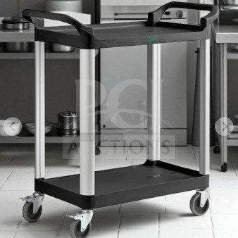 Brand new Choice Small Bus Cart, model BUS-S-CART-0770, with 2 shelves, 24"x16", heavy-duty commercial utility cart.