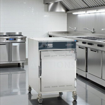 Alto-Shaam 750-S mobile heat holding cabinet, stainless steel, holds 10 full-size pans, UL listed, fully tested, excellent condition.