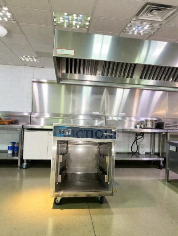 Alto-Shaam 750-S mobile holding cabinet, stainless steel, holds 10 full-size pans, 120V, UL listed, excellent condition.