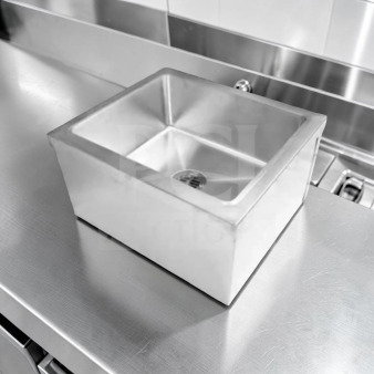 Kintera KMS1 floor-mounted mop sink, 20" x 16" x 6", 16 gauge 304 stainless steel, NSF certified, brand new condition.