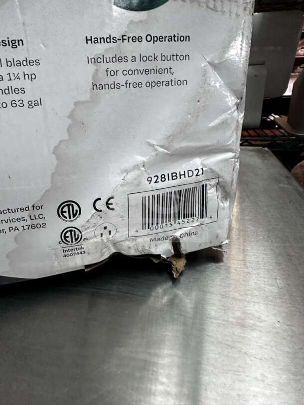 New AvaMix IBHD21 21" Heavy-Duty Immersion Blender, 1 1/4 HP, variable speed, fully tested. Box with slight wear.