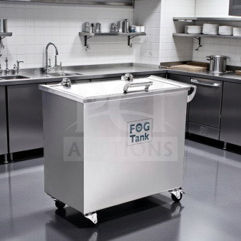 Stainless steel Hyginix STANDARD 40-gallon mobile fog tank, first-class condition, UL listed, 120V, 1000W, fully tested.