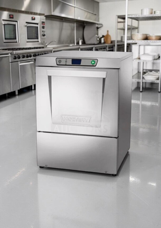 Hobart LXEC-3 undercounter commercial dishwasher, excellent condition, 34 racks/hour, low temp sanitizing, 120V.