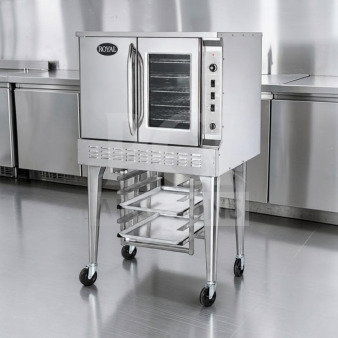 Royal Range RCOS-1 convection oven, stainless steel, 70,000 BTU, 120V, on casters, fully tested, UL/NSF listed.