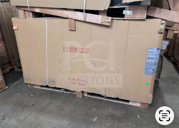KoolMore RD32C-SS Refrigerated Deli Display Case, brand new, boxed, stainless steel, curved glass front, 32 Cu. Ft.