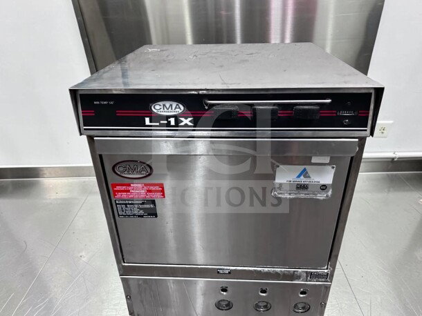 CMA Dishmachines L-1X 24" undercounter dishwasher, stainless steel, low-temp chemical sanitizing, tested, operational.