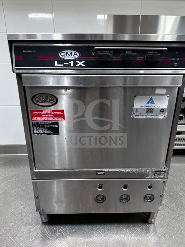 CMA Dishmachines L-1X 24” undercounter dishwasher; low-temp chemical sanitizing; fully tested, excellent condition.