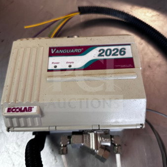Ecolab Vanguard 2026 detergent dispenser, commercial-grade, warewashing chemical control system, UL listed, tested operational.