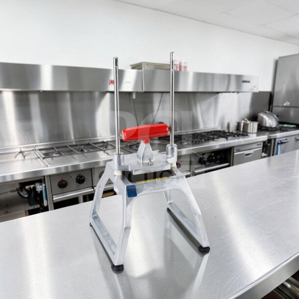 Vollrath 55002 InstaCut 5.0 tabletop dicer in outstanding condition, 1/2" cut, NSF certified, with red handle, commercial-ready.