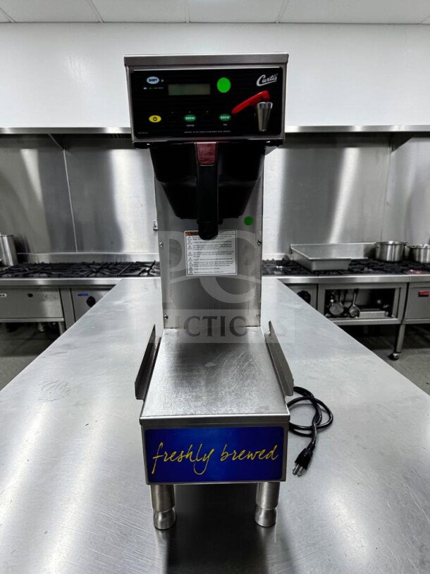 Wilbur Curtis CBP coffee/tea brewer in exceptional condition, 120V, G3 Digital Controls, fully tested, "freshly brewed" label.