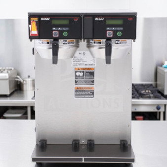 BUNN 38700.0013 AXIOM APS Twin Airpot Coffee Brewer, superior condition, digital controls, fully tested, operational.