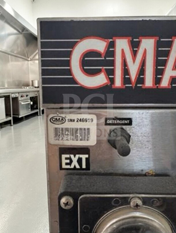 CMA Energy Saver EST Series commercial dishwasher, flawless condition, 208–230V, 1 HP, ENERGY STAR®. Serial No. 246919.