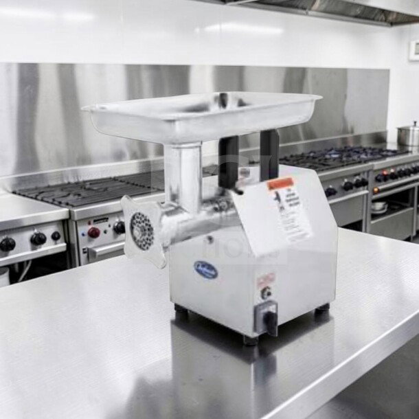 Globe Chefmate CC12 commercial meat grinder, 1 HP, #12 head, 250 lb/hr capacity, stainless steel, excellent condition.