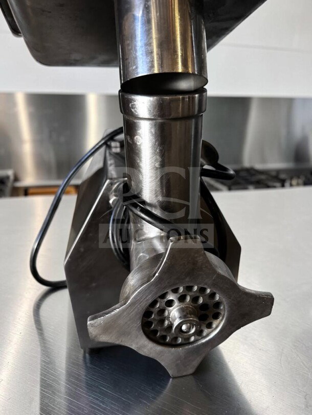 Globe Chefmate CC12 commercial meat grinder, 1 HP, #12 head, stainless steel, outstanding condition, fully operational.