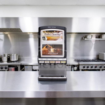 Pristine Perfect Servings UV-PSPD-5-AV-BL-T-B coffee condiment dispenser; 5-select LED, new/open box, commercial use ready.