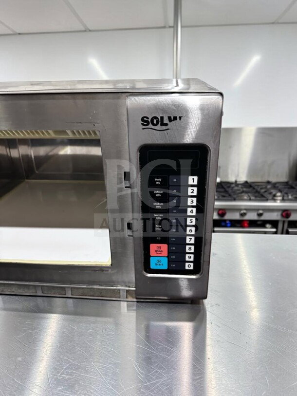 Solwave 180MW1200T Commercial Microwave Oven, stainless steel, 1.2 cu. ft., 1200W, UL & ETL listed, keypad controls.