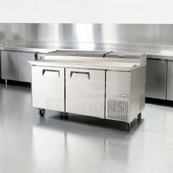 Supera PPT2R-1 commercial refrigerated pizza prep table, 67", 20 Cu. Ft., 115V, optimal condition, tested, operational.