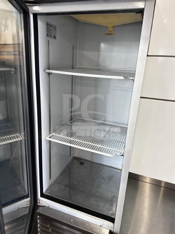 Everest EMGR24B glass door refrigerator, 25 Cu. Ft., NSF & ETL listed, immaculate condition, fully operational, 115V.