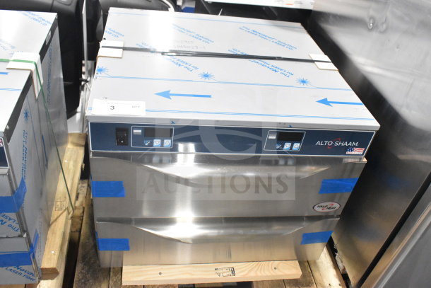 BRAND NEW Alto Shaam 500-2DI freestanding warming drawer with two 23" compartments, 120V, 1 Phase, minor scratches.