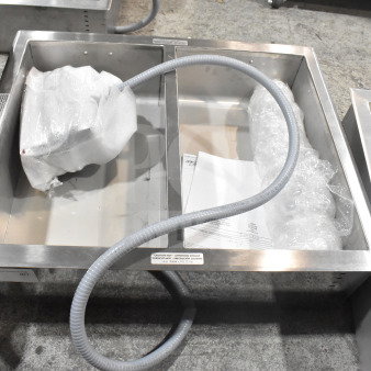 Brand new Alto Shaam 200-HWI/D6 2 Pan Drop-In Hot Food Well, 120V, visible protective packaging, scratch and dent condition.