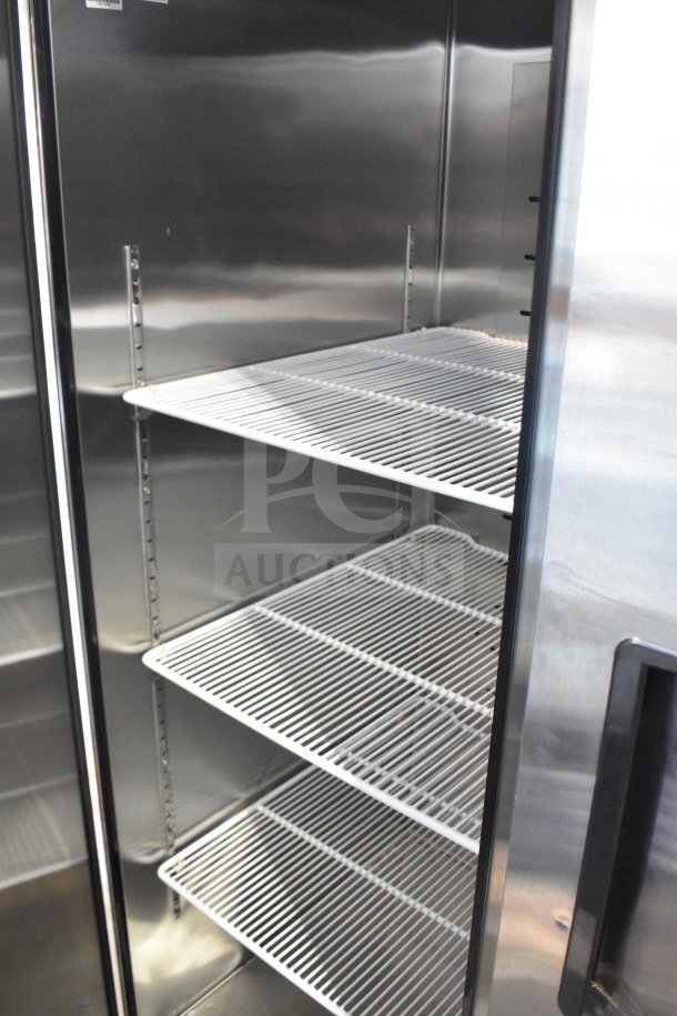 Brand new Migali C-3R-HC 3-door commercial cooler, 2017 model. Features spacious interior with adjustable metal shelves.