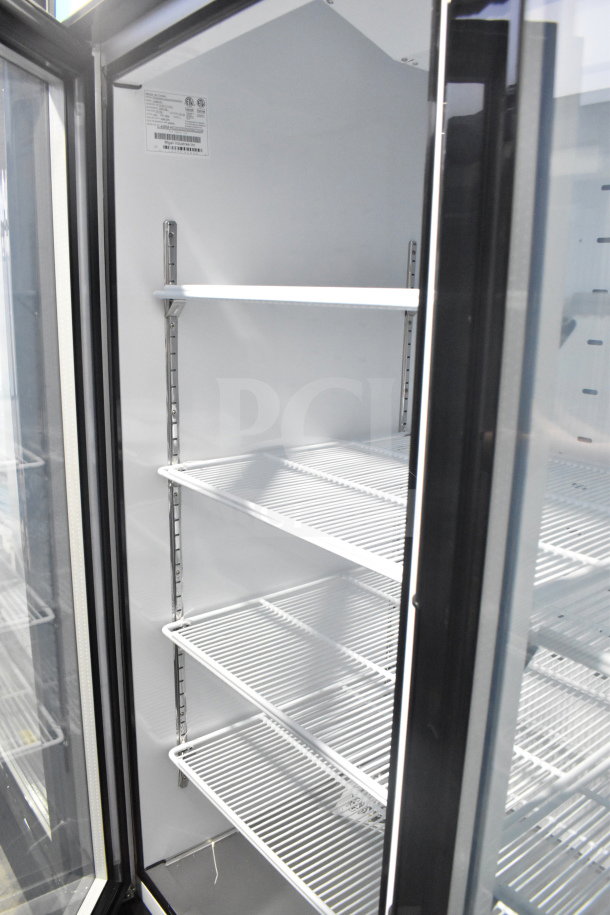 BRAND NEW 2022 Migali C-49RM-HC 3 Door Reach-In Cooler on casters, 115V, 1 Phase, minor scratches.