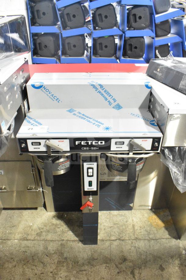 BRAND NEW 2025 Fetco CBS-52H15 commercial twin coffee brewer, slight scratch and dent. 120/208-240V, 1 Phase.
