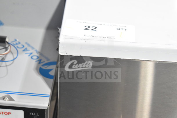 Curtis G4TP2T10A3500 Coffee Brewer, new, scratch and dent, stainless steel, label marked "Curtis," 220V, 1 phase.