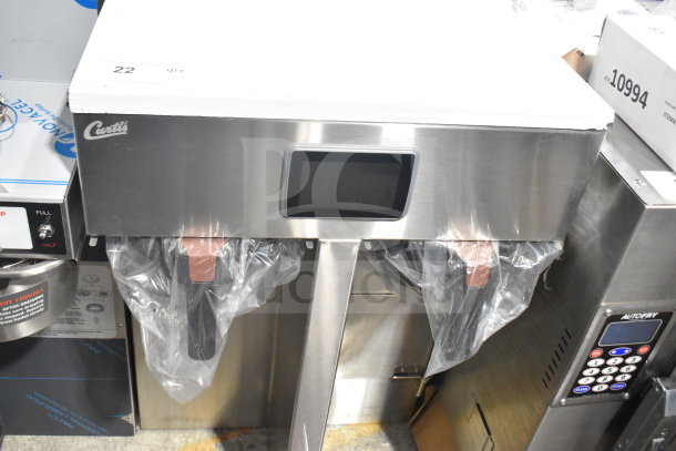 Brand new Curtis G4TP2T10A3500 commercial coffee brewer, scratch and dent, twin 1.5-gallon capacity, 220 volts.