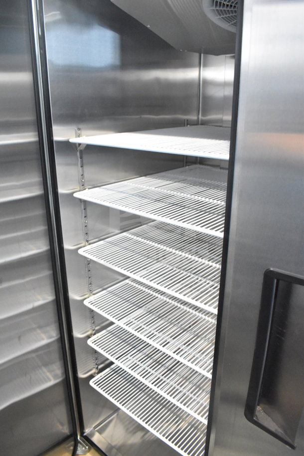 Brand new 2017 Migali LL-2R-HC commercial 2-door reach-in cooler, 115V, 1 phase, scratch and dent, serial LL-2R-HC00317071000920002.