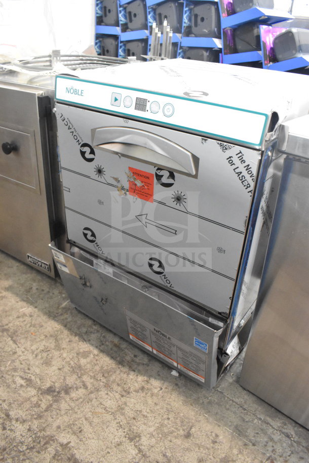 Brand new Noble 495LTUC24 undercounter dishwasher in scratch and dent condition. Features 120V, 1 phase, low-temp wash.