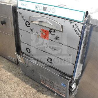Brand new Noble 495LTUC24 undercounter dishwasher in scratch and dent condition. Features 120V, 1 phase, low-temp wash.