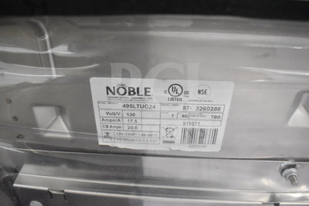 Brand new 2025 Noble 495LTUC24 commercial low-temp undercounter dishwasher. 120V, 1 phase. Scratch and dent. UL, NSF listed.