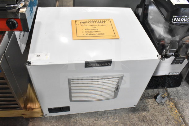 Scotsman MC0330MAX-1A ice machine, new, 365 lb capacity, air-cooled, minor scratch/dent, warranty info included.