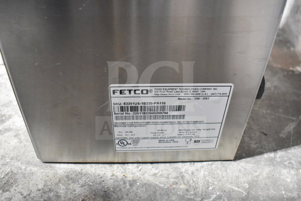 2025 Fetco CBS-2251 NG Series coffee brewer, scratch and dent, 208-240V, 1 Phase, serial #22511B23045259794.