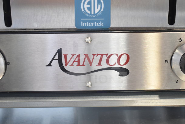 Brand new Avantco countertop 4-slot toaster, 120 volts, 1 phase, with minor scratches and dents. ETL listed.
