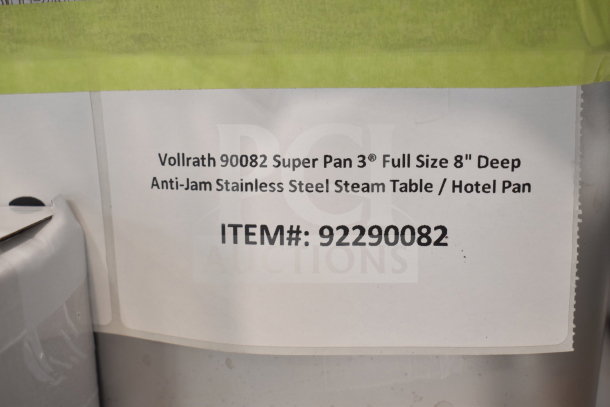 Vollrath 90082 Super Pan, full-size 8" deep, anti-jam stainless steel steam table pan, 22 gauge, item# 92290082.