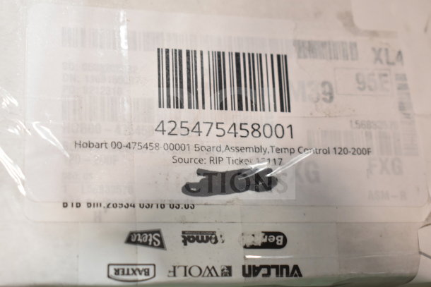 Hobart 00-475458-00001 board for temp control 120-200F, brand new in original packaging with barcode 425475458001.