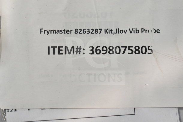 Frymaster 8263287 Kit, Jlov Vib Probe with item number 3698075805 label shown.