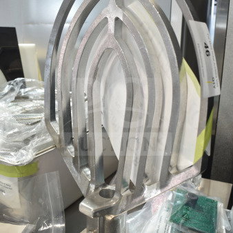 BRAND NEW Hobart 00-874654 Beater Paddle, HP00874654, stainless steel, scratch and dent, auction tag visible.