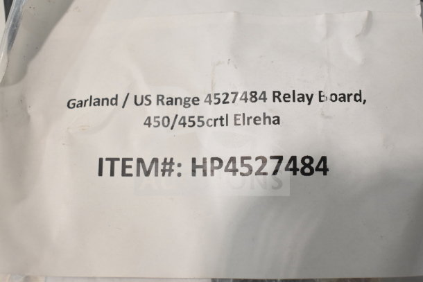 Garland/US Range 4527484 Relay Board package with item number HP4527484, new condition, label visible.