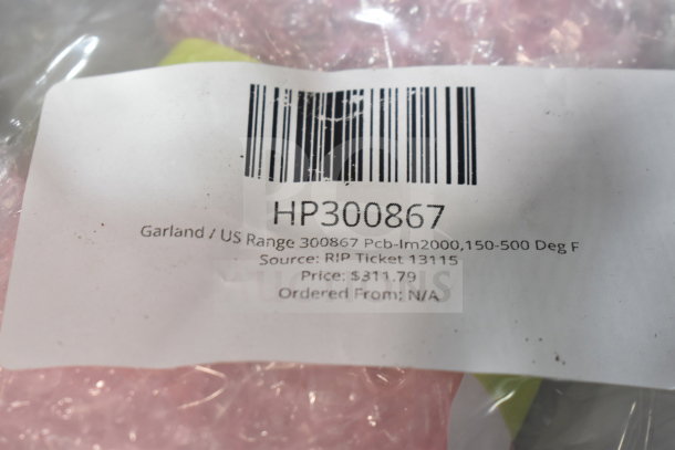 3 new Garland/US Range boards: 4527483 user interface, 4527484 relay board, 300867 PCB-Im2000, temperature 150-500°F, priced at $311.79 each.