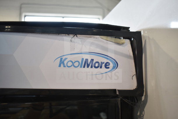 KoolMore Commercial Single Door Merchandiser, scratch and dent, 110-120V, 1 phase. Visible KoolMore logo.