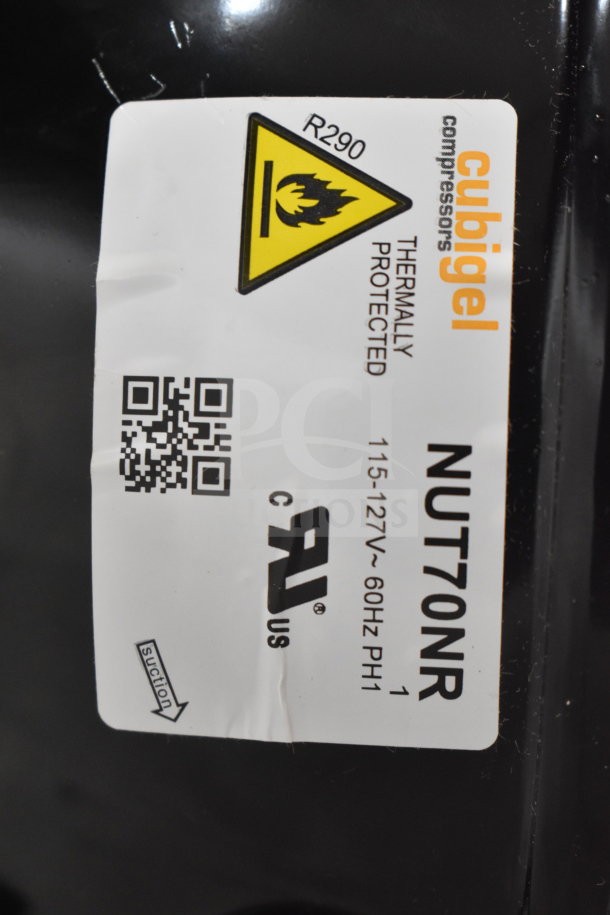 BRAND NEW Avantco 17817638 Compressor by KoolMore, 115-127V, 1 Phase. Cubigel label: R290, thermally protected.