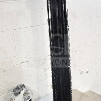 BRAND NEW SCRATCH AND DENT KoolMore evaporator coil, black finish, visible small dents, tagged with item number 51.