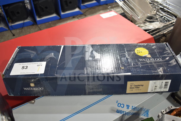 BRAND NEW SCRATCH AND DENT! 750GFN14 Waterloo 14" countertop glass filler in original packaging with visible box wear.